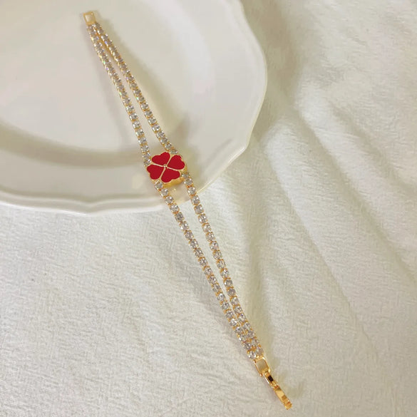 Copper Elegant Four Leaf Clover Bracelets