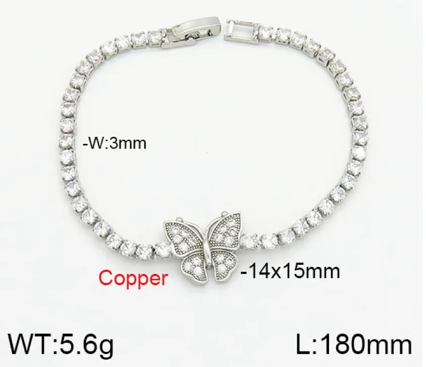 Copper Elegant Heart Shape Butterfly Bracelets