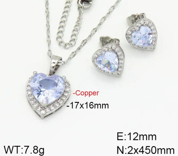 Copper Elegant Heart Shape Jewelry Set