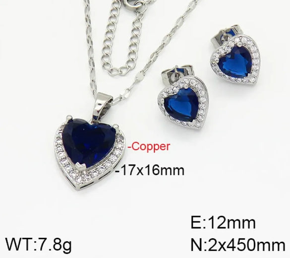 Copper Elegant Heart Shape Jewelry Set