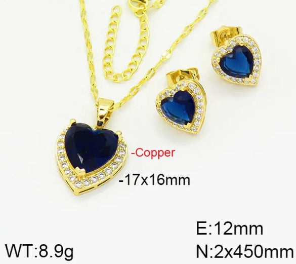 Copper Elegant Heart Shape Jewelry Set