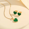 Copper Enamel Heart Shape Jewelry Set