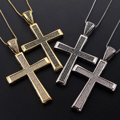 Copper Fashion Cross Necklace  (alloy-plated White Zirconium)  Fine Jewelry Nhbp0385-alloy-plated-white-zirconium