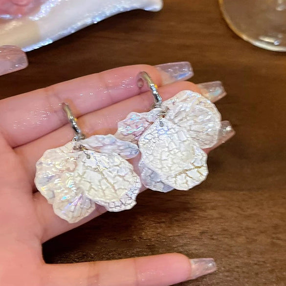 Copper Flower Cshaped Hoop And Stud Earrings With Electroplating French Minimalist And Fresh Design