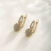 Copper Flower Earrings For Women With Electroplating Treatment
