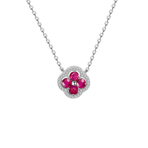 Copper Fourleaf Clover Light Luxury Niche Design Electroplated Jewelry Set For Women Earrings Necklace