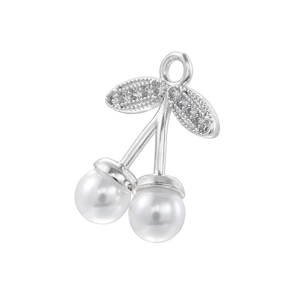 Copper Fruit Inlaid With Pearls Pendant For Bracelet And Necklace