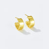 Copper Geometric Cshaped Electroplated Platinum 18K Gold Women's Earrings