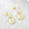 Copper Geometric Disc Diamond Star Round Earrings With Electroplating