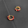 Copper Geometric Dripping Oil Enamel Hoop Drop Earrings With Simple Fashion Design For Women And Men