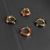 Copper Geometric Dripping Oil Enamel Hoop Drop Earrings With Simple Fashion Design For Women And Men