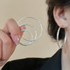 Copper Geometric Electroplated Round Earrings For Women