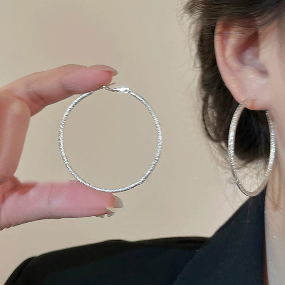 Copper Geometric Electroplated Round Earrings For Women