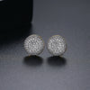 Copper Geometric Half Sphere Earrings With Zircon Crystal Inlay And Electroplated Finish Fashion Jewelry For Women