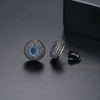 Copper Geometric Half Sphere Earrings With Zircon Crystal Inlay And Electroplated Finish Fashion Jewelry For Women