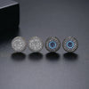 Copper Geometric Half Sphere Earrings With Zircon Crystal Inlay And Electroplated Finish Fashion Jewelry For Women