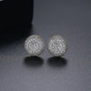 Copper Geometric Half Sphere Earrings With Zircon Crystal Inlay And Electroplated Finish Fashion Jewelry For Women