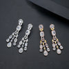 Copper Geometric Long Tassel Earrings Electroplated Fashion Earrings For Women Elegant Bridal Banquet Jewelry