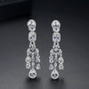 Copper Geometric Long Tassel Earrings Electroplated Fashion Earrings For Women Elegant Bridal Banquet Jewelry