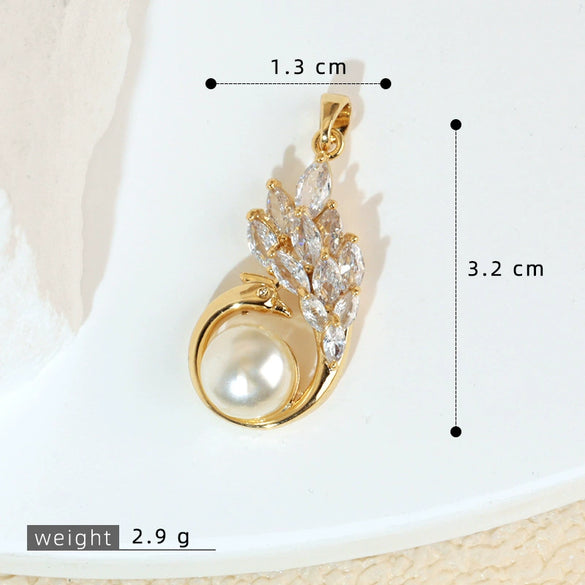 Copper Geometric Micropaved Jewelry Accessories Pendant For Women