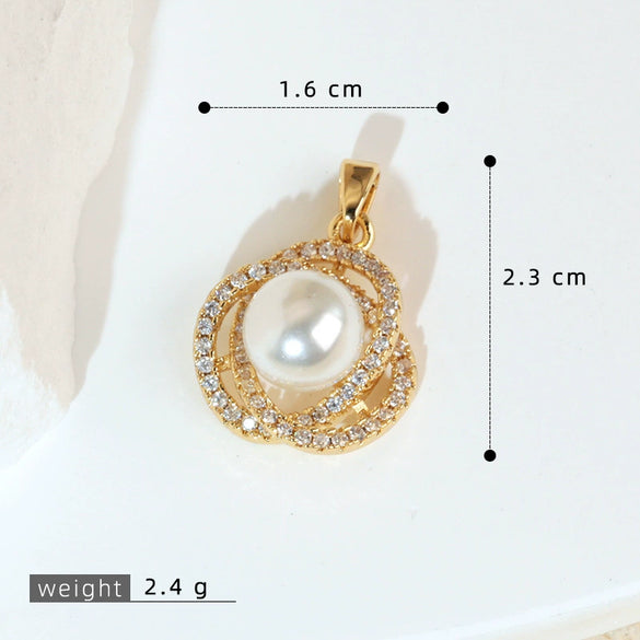 Copper Geometric Micropaved Jewelry Accessories Pendant For Women
