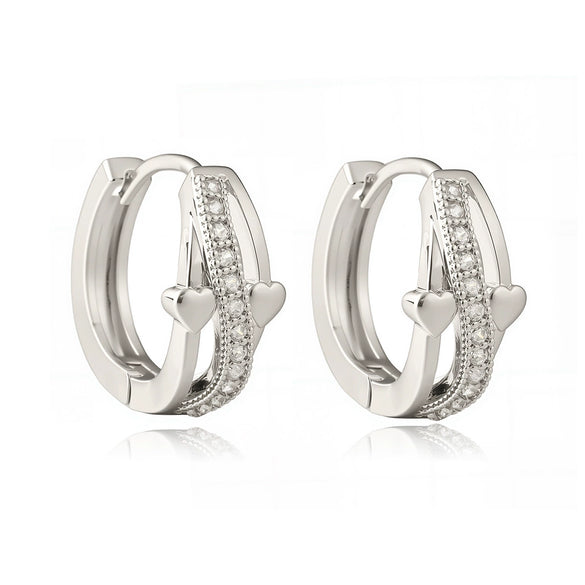 Copper Geometric Micropaved Women's Earrings