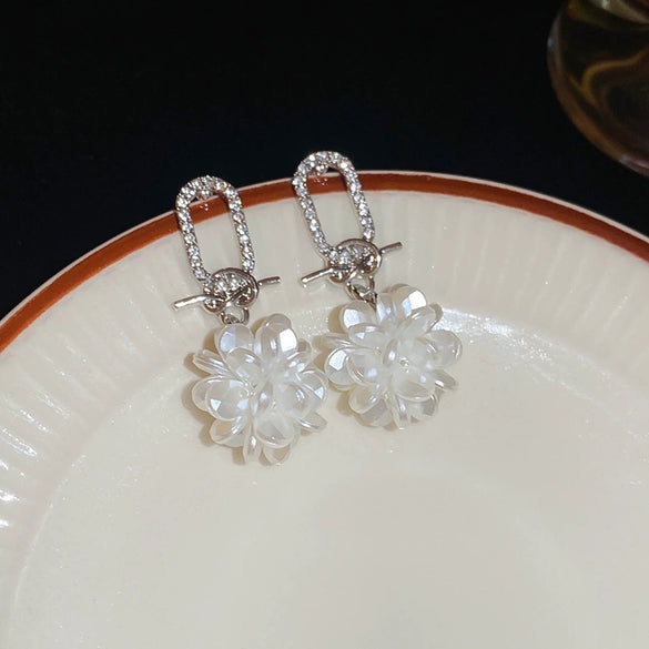 Copper Geometric Pearl Set Women's Earrings With Highend Feel