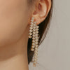 Copper Geometric Rhombus Zircon Earrings Set With Diamonds For Women