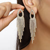 Copper Geometric Rhombus Zircon Earrings Set With Diamonds For Women