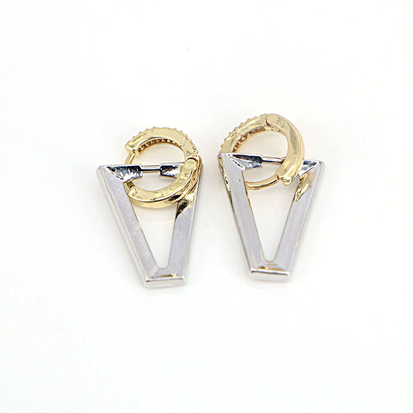Copper Geometric Triangle Earrings With Electroplated Finish Simple Fashion Personality Stud Earrings