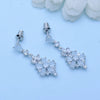 Copper Geometric Zircon Crystal Drop Earrings Long Dangle Bridal And Formal Event Jewelry