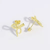 Copper Glazed Bow Earrings Electroplated Light Luxury Design Jewelry For Women
