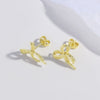Copper Glazed Bow Earrings Electroplated Light Luxury Design Jewelry For Women