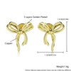 Copper Glazed Bow Earrings Electroplated Light Luxury Design Jewelry For Women
