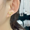 Copper Glazed Bow Earrings Electroplated Light Luxury Design Jewelry For Women