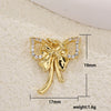 Copper Gold Plated Bow Shape Zircon Pearl Sweet Jewelry Pendant Diy Accessories
