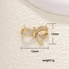 Copper Gold Plated Bow Shape Zircon Pearl Sweet Jewelry Pendant Diy Accessories