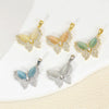 Copper Gold Plated Butterfly Pendant Earrings Accessories Insects Animals Zodiac Cartoon Style Microinlaid Electroplated