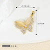 Copper Gold Plated Butterfly Pendant Earrings Accessories Insects Animals Zodiac Cartoon Style Microinlaid Electroplated