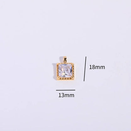 Wholesale Casual Cartoon Style Cute Rainbow Bear Heart Shape Copper Inlay Gold Plated Zircon