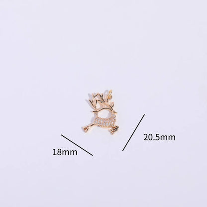 Wholesale Casual Cartoon Style Cute Rainbow Bear Heart Shape Copper Inlay Gold Plated Zircon