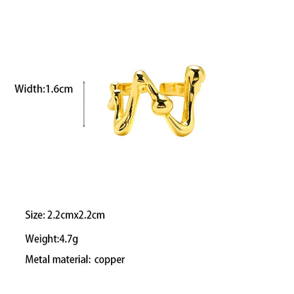 Copper Gold Plated Casual Elegant Classic Style Plating Inlay Carving Irregular Zircon Rings