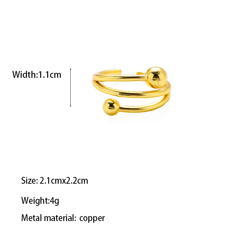 Copper Gold Plated Casual Elegant Classic Style Plating Inlay Carving Irregular Zircon Rings