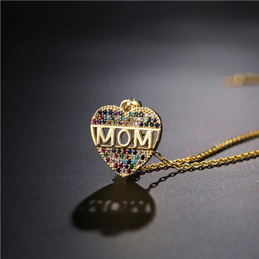 Wholesale Casual Simple Style Letter Copper Inlay 14K Gold Plated Rhinestones Pendant Necklace