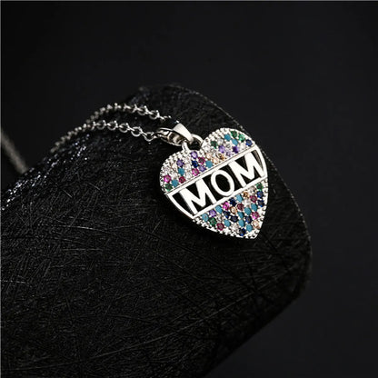 Wholesale Casual Simple Style Letter Copper Inlay 14K Gold Plated Rhinestones Pendant Necklace