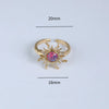 Copper Gold Plated Casual Simple Style Inlay Sun Artificial Opal Zircon Rings Earrings Necklace