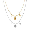 Copper Gold Plated Casual Sweet Inlay Starfish Shell Zircon Pendant Necklace