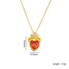 Copper Gold Plated Classic Style Plating Heart Shape Crown Pendant Necklace