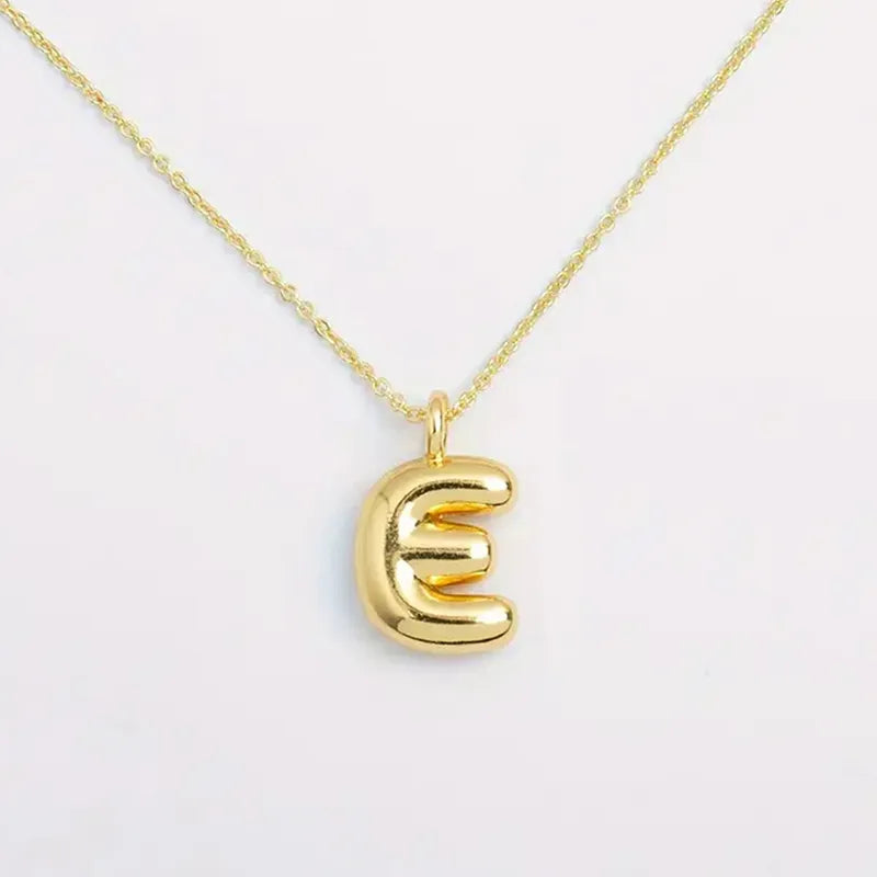 Copper Gold Plated Elegant Simple Style Plating Letter Solid Color Pendant Necklace