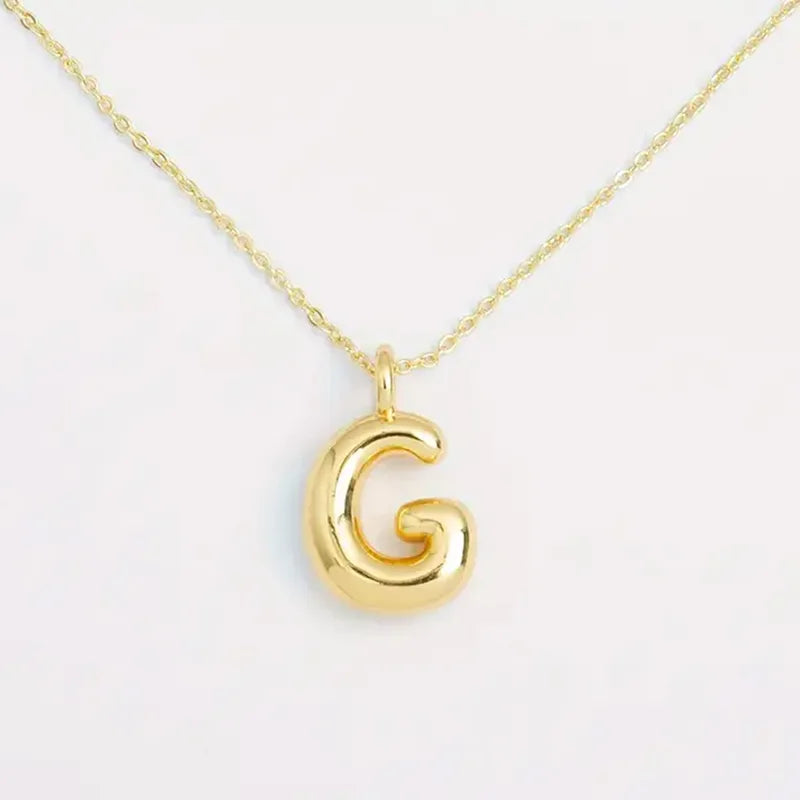 Copper Gold Plated Elegant Simple Style Plating Letter Solid Color Pendant Necklace